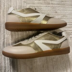 Dolce Vita Gold and Cream Sneakers
